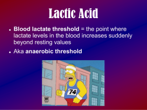 Lactic Acid and Energy from Fats and Proteins