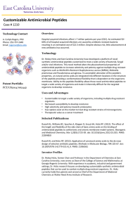 Customizable Antimicrobial Peptides Case # 1210 Overview Technology Contact