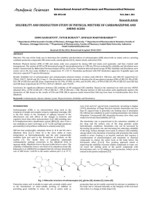 SOLUBILITY AND DISSOLUTION STUDY OF PHYSICAL MIXTURE OF CARBAMAZEPINE AND