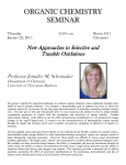 ORGANIC CHEMISTRY SEMINAR  New Approaches to Selective and
