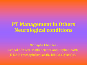 PT Management in Others Neurological conditions