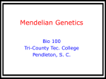 Mendelian Genetics - Tri-County Technical College