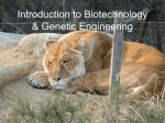 Introduction to Biotechnology & Genetic Engineering