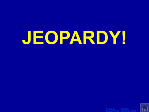 Jeopardy Review 1