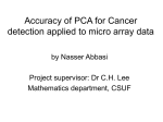 Accuracy of PCA for Cancer detection applied to microarray data