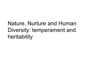 Nature, Nurture and Human Diversity