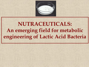 Nutraceuticals- Emerging Field of Metabolic Engineering of Lactic