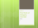 11-1 The Work of Gregory Mendel