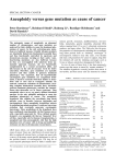 Aneuploidy versus gene mutation as cause of cancer Peter Duesberg*