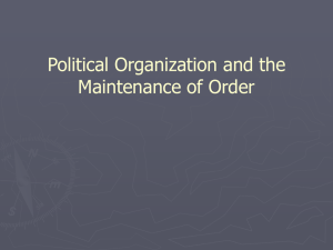 Political Organization and the Maintenance of Order