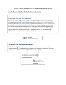 ANTH 10400  CULTURAL ANTHROPOLOGY
