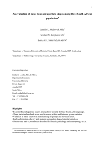 An evaluation of nasal bone and aperture shape among three... populations  Jennifer L. McDowell, MSc