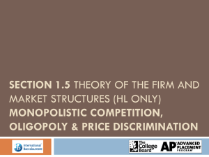 Section 1.5 Theory of the firm and market structures (HL