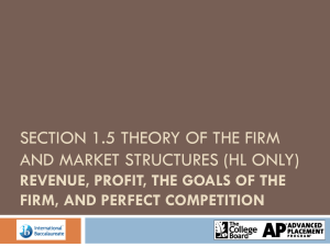 Section 1.5 Theory of the firm and market structures (HL