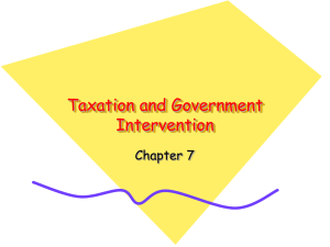 Taxation and Government Intervention