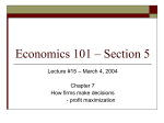 Economics 101 – Section 5