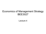 Economics of Management Strategy BEE3027