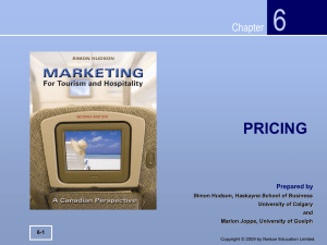 Pricing - Nelson Education - Marketing for Tourism and Hospitality