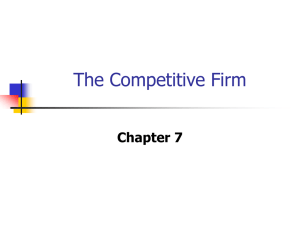 A Firm in a Compeitive Market