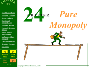 Chapter 24 - Pure Monopoly