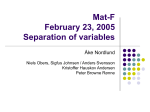 Mat-F, spring 2005 Partial Differential Equations