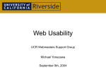 Web Usability - Webmasters' Support Group