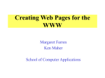 Creating web pages for the WWW