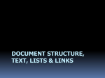 Structure, Text, Lists & Links