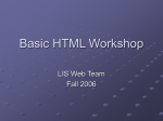 Basic HTML Workshop