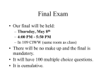 Final Exam Topics