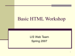 Basic HTML Workshop