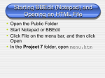 PowerPoint Presentation - Starting BBEdit (Notepad) and Opening