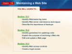 Chapter 15 Maintaining a Web Site