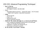 COS 333: Advanced Programming Techniques how to find me TA's: