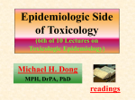 Toxicology and Epidemiology (1st of 10 lectures on toxicological