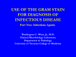 USE OF THE GRAM STAIN FOR DIAGNOSIS OF INFECTIOUS