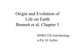 Origin and Evolution of Life on Earth (Week 5)