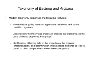 Taxonomy of Bacteria and Archaea