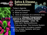 Lecture II (PowerPoint) "Saliva and Disease Transmission"