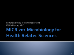 MICR 201 Microbiology for Health Related Sciences