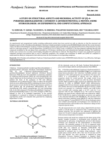 A STUDY ON STRUCTURAL ASPECTS AND MICROBIAL ACTIVITY OF (E)-4- PYRIDINECARBOXALDEHYDE-3-HYDROXY-5-(HYDROXYMETHYL)-2-METHYL-OXIME