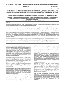 WITHANIA SOMNIFERA ENTEROCOCCUS FAECALIS Research Article