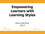 Empowering Learners with Learning Styles Steve Barkley 2013