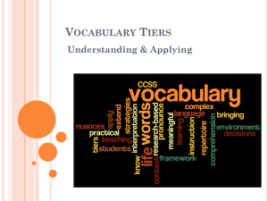 The Tiers of Vocabulary - Cattaraugus