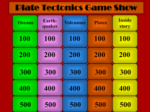 Plate Tectonics Game Show