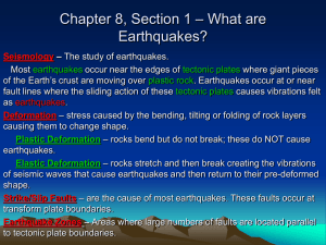 Chapter 8 - Earthquakes