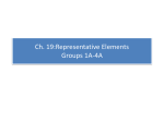 Ch. 19:Representative Elements Groups 1A-4A