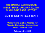 the haitian earthquake disaster of january 10, 2010 should be past