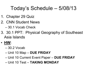 30.1 PPT - Physical Geo of SE Asia Islands