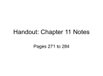 Handout Chapter 11 Notes